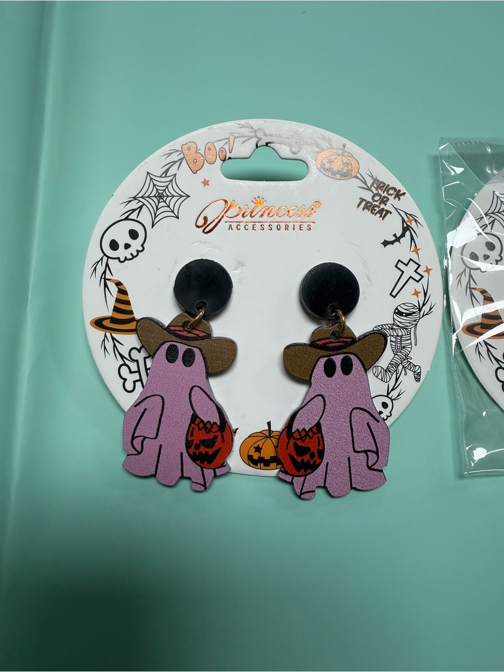 Halloween Pink Ghost Dangle Earrings